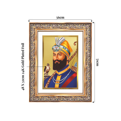 Guru Gobind Singh Ji | Divine Wall Mount Photo Frame in 24K Gold Plated Foil