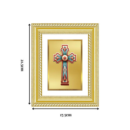 Diviniti 24K Gold Plated Holy Cross (Classic) Divine Wall and Table Top Frame for Home Mandir & Office Decor | Luxury Spiritual Gift