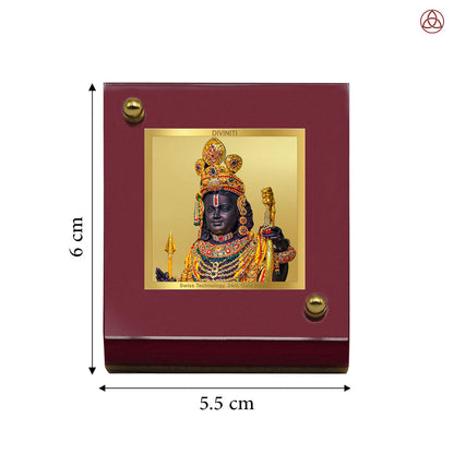 Ram Lalla with Arch | Divine Lord Ram Lalla Car Dashboard & Tabletop Photo Frame in 24K Gold Plated Foil