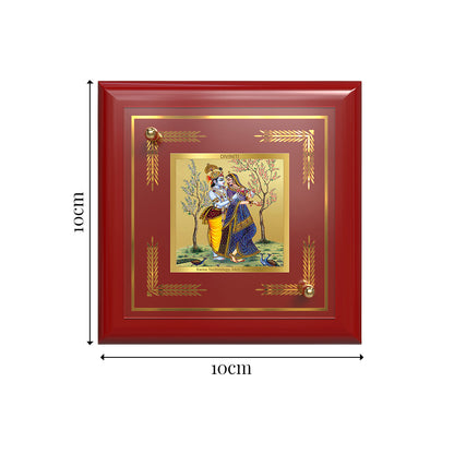 Radha Krishna | Divine Eternal Love 24K Gold Plated Photo Frame for Home Décor, Tabletop & Office | Blessings of Love, Harmony & Devotion (MDF1A)