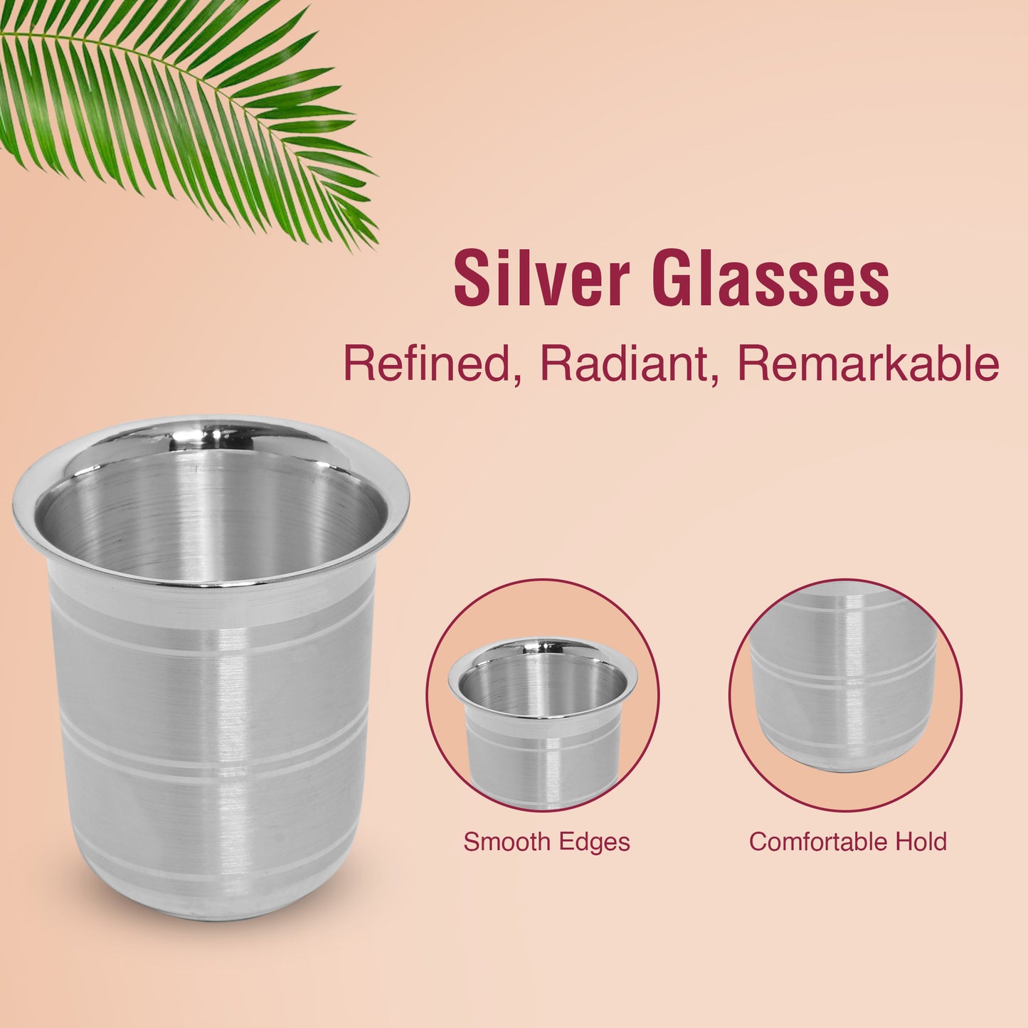 DIVINITI 925 Pure Silver Glass for Pooja and Gifting Mandir Puja Purpose (36.5g)