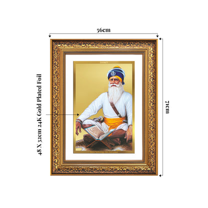 Baba Deep Singh Ji | Nihang Sikh and Martyr Wall Mount Photo Frame in 24K Gold Plated Foil