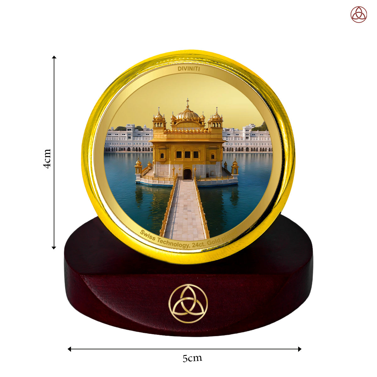 Sachkhand Shri Darbar Sahib -Golden Temple | Sacred Sikh Shrine Car Dashboard Frame in 24K Gold Plated Foil