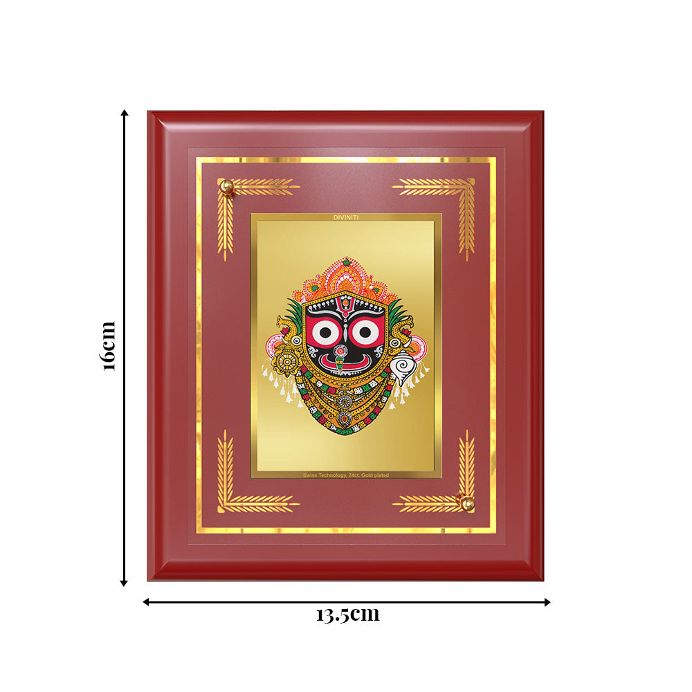 Diviniti 24K Gold Plated Lord Jagannath Blessing Tabletop Photo Frame | Divine Protection, Compassion & Spiritual Grace