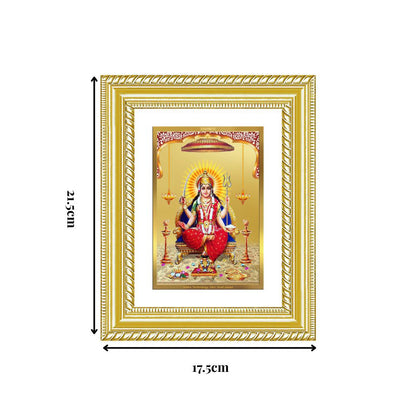 Diviniti 24K Gold Plated Santoshi Mata (Classic) Divine Wall and Table Top Frame for Home Mandir & Office Decor | Luxury Spiritual Gift