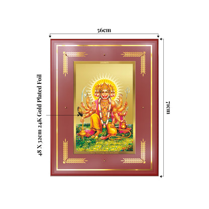 Panchmukhi Hanuman | Five-Faced Hanuman Wall Mount Photo Frame in 24K Gold Plated Foil