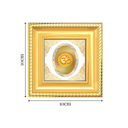 Om with Gayatri Mantra | Sacred Spiritual Royal Tabletop Photo Frame in 24K Gold Plated Foil