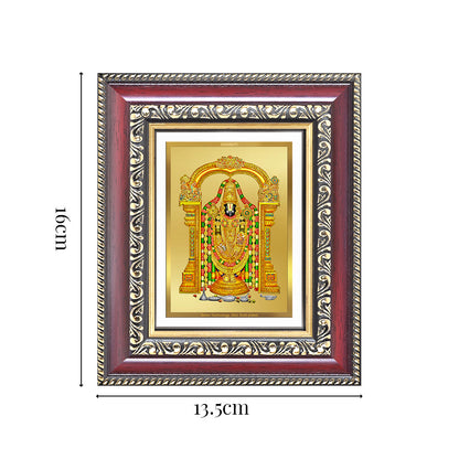 Diviniti 24K Gold Plated Tirupati Balaji Divine Table Top Frame for Home Mandir & Office Decor | Luxury Spiritual Gift