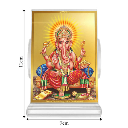 Ganesha | Lord Ganpati Car Dashboard Frame in 24K Gold Plated Foil