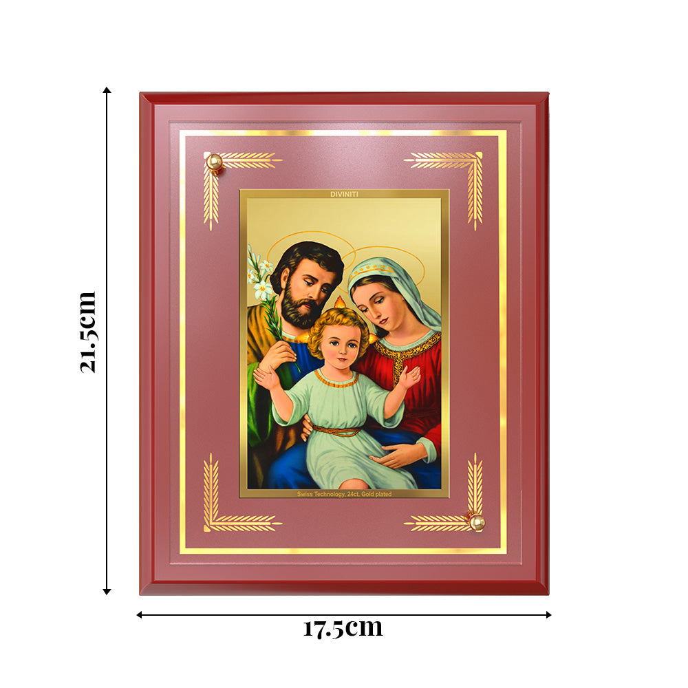 Diviniti 24K Gold Plated Holy Family Blessing Tabletop Photo Frame | Love, Faith & Divine Grace
