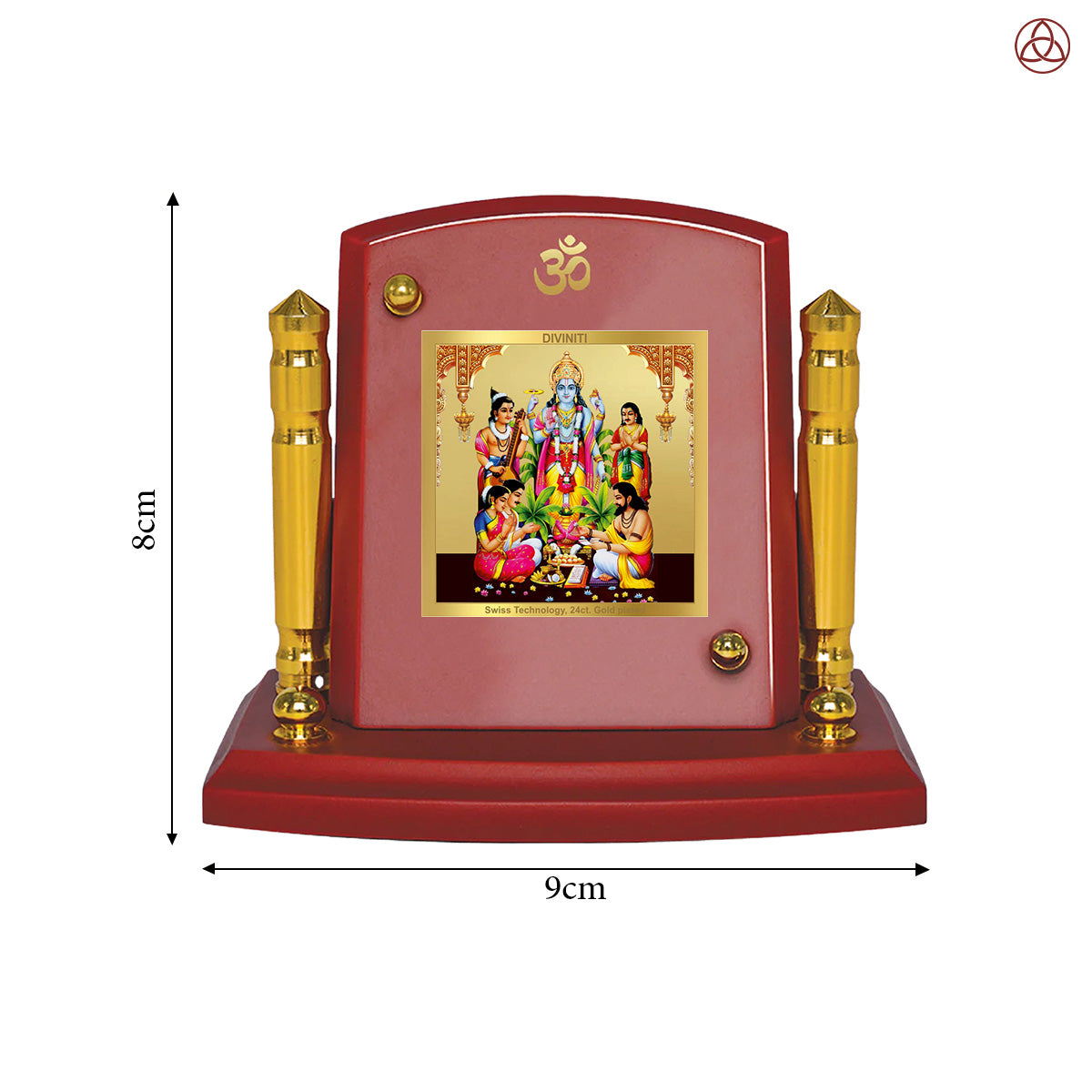 Lord Satyanarayana | Divine Form of Truth and Prosperity Tabletop Frame in 24K Gold Plated Foil
