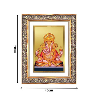 Diviniti 24K Gold Plated Dagadu Ganesha (Classic) Divine Wall Frame for Home Mandir & Office Decor | Luxury Spiritual Gift
