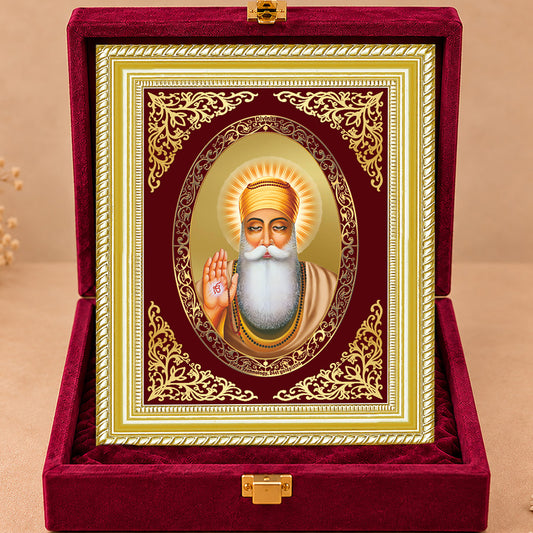 24K Gold-Plated Guru Nanak Frame | Premium Gift Box | 27x35 CM