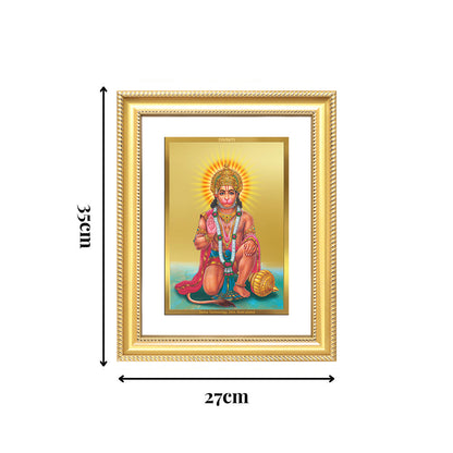 Diviniti 24K Gold Plated Ashirwad Hanuman (Classic) Divine Wall Frame for Home Mandir & Office Decor | Luxury Spiritual Gift