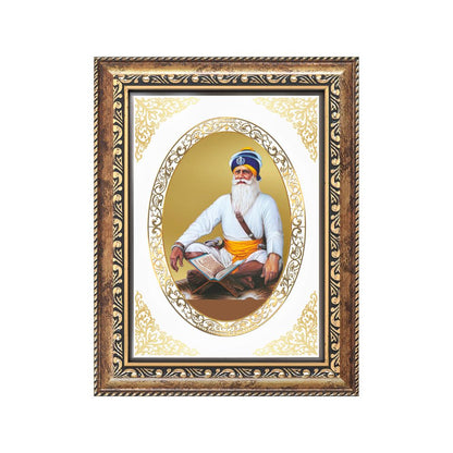 Baba Deep Singh Ji | Sikh Warrior Saint Wall & Tabletop Royal Photo Frame in 24K Gold Plated Foil