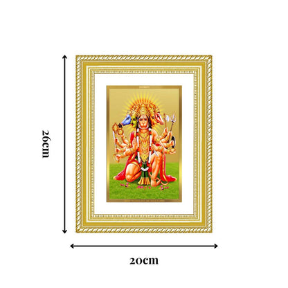 Diviniti 24K Gold Plated Panchmukhi Hanuman (Classic) Divine Wall Frame for Home Mandir & Office Decor | Luxury Spiritual Gift