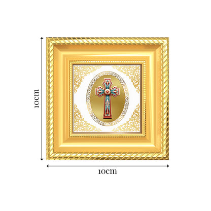 Holy Cross | Sacred Christian Symbol Royal Tabletop Photo Frame in 24K Gold Plated Foil