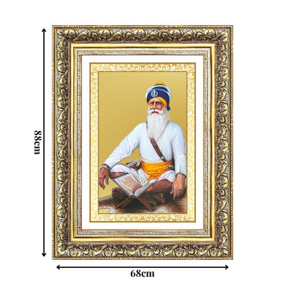 Diviniti 24K Gold Plated Baba Deep Singh Sacred Sikh Wall Frame for Home Decor & Office Ambiance | Premium Spiritual Gift