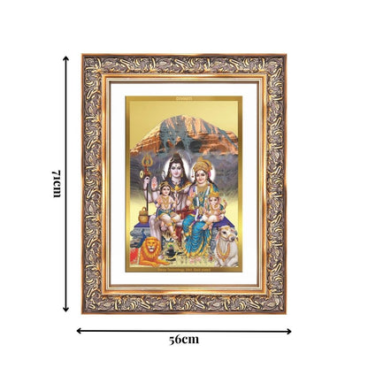 Diviniti 24K Gold Plated Shiv Parivar (Classic) Divine Wall Frame for Home Mandir & Office Decor | Luxury Spiritual Gift