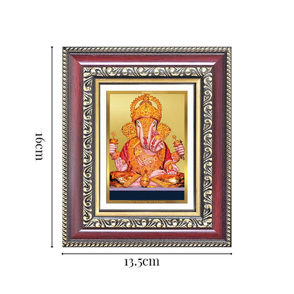 Diviniti 24K Gold Plated Dagadu Ganesha (Classic) Divine Table Top Frame for Home Mandir & Office Decor | Luxury Spiritual Gift