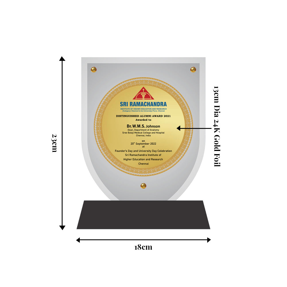 Diviniti Customized Memento with Matter Printed on 24K Gold Plated Foil | Luxury Personalized Award | Premium Corporate Gift Plaque