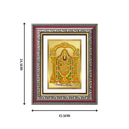 Diviniti 24K Gold Plated Tirupati Balaji Divine Wall and Table Top Frame for Home Mandir & Office Decor | Luxury Spiritual Gift