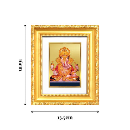 Diviniti 24K Gold Plated Dagadu Ganesha |Divine Table Top Frame for Home Mandir & Office Decor | Luxury Spiritual Gift