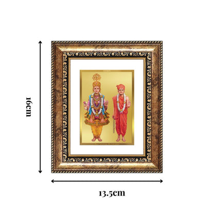 Diviniti 24K Gold Plated Swaminarayan Divine Table Top Frame for Home Mandir & Office Decor | Luxury Spiritual Gift
