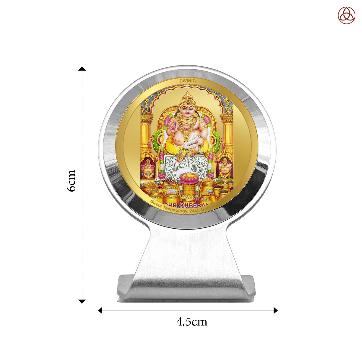 Kuber Ji | Divine Lord Kuber Car Dashboard & Tabletop Photo Frame in 24K Gold Plated Foil