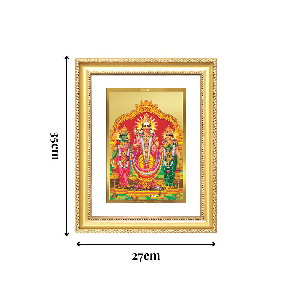 Diviniti 24K Gold Plated Murugan Velli (Classic) Divine Wall Frame for Home Mandir & Office Decor | Luxury Spiritual Gift