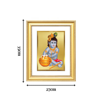 Diviniti 24K Gold Plated Bal Gopal Divine Wall Frame for Home Mandir & Office Decor | Luxury Spiritual Gift