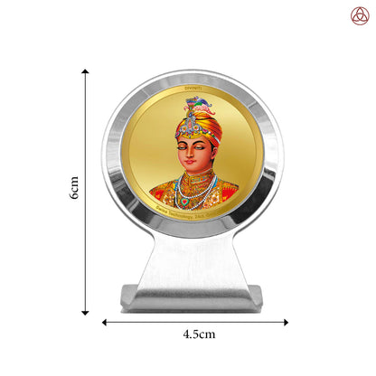Guru Harkrishan Sahib Ji | Eighth Sikh Guru and Bala Pritam Spiritual Car dashboard frame in 24K Gold Plated Foil