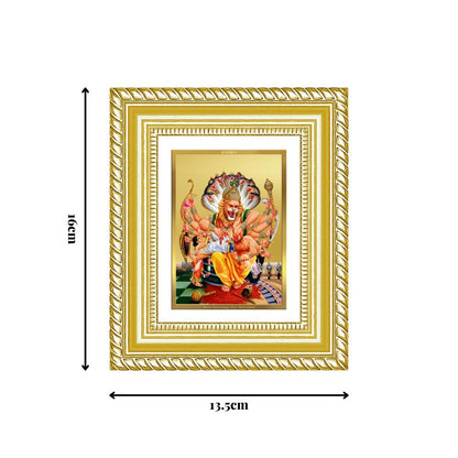 Diviniti 24K Gold Plated Narasimha Divine Table Top Frame for Home Mandir & Office Decor | Luxury Spiritual Gift