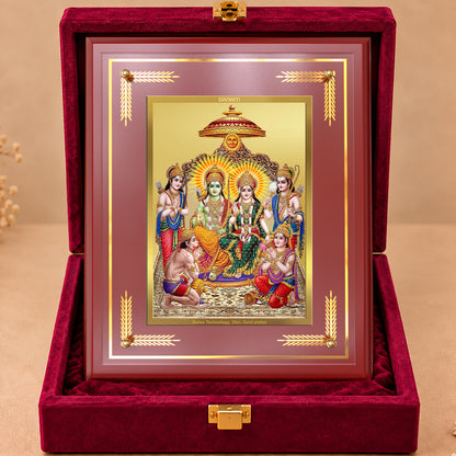 24K Gold-Plated Ram Darbar MDF Frame | Premium Gift Box | 27x35 CM