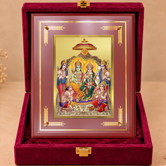 24K Gold-Plated Ram Darbar MDF Frame | Premium Gift Box | 27x35 CM