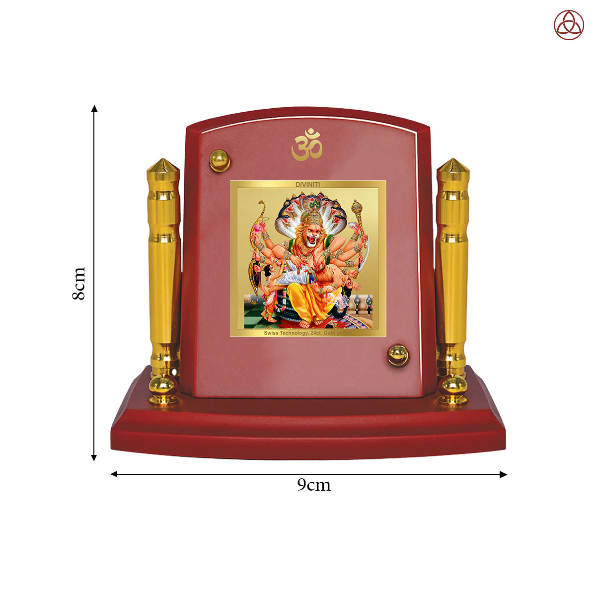 Lord Narasimha | The Fierce Protector Car Dashboard Frame in 24K Gold Plated Foil