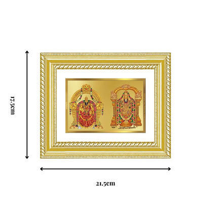 Diviniti 24K Gold Plated Padmavati And Balaji (Classic) Divine Wall and Table Top Frame for Home Mandir & Office Decor | Luxury Spiritual Gift