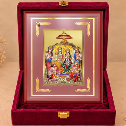 24K Gold-Plated Ram Darbar MDF Frame | Premium Gift Box | 22 X 18 CM