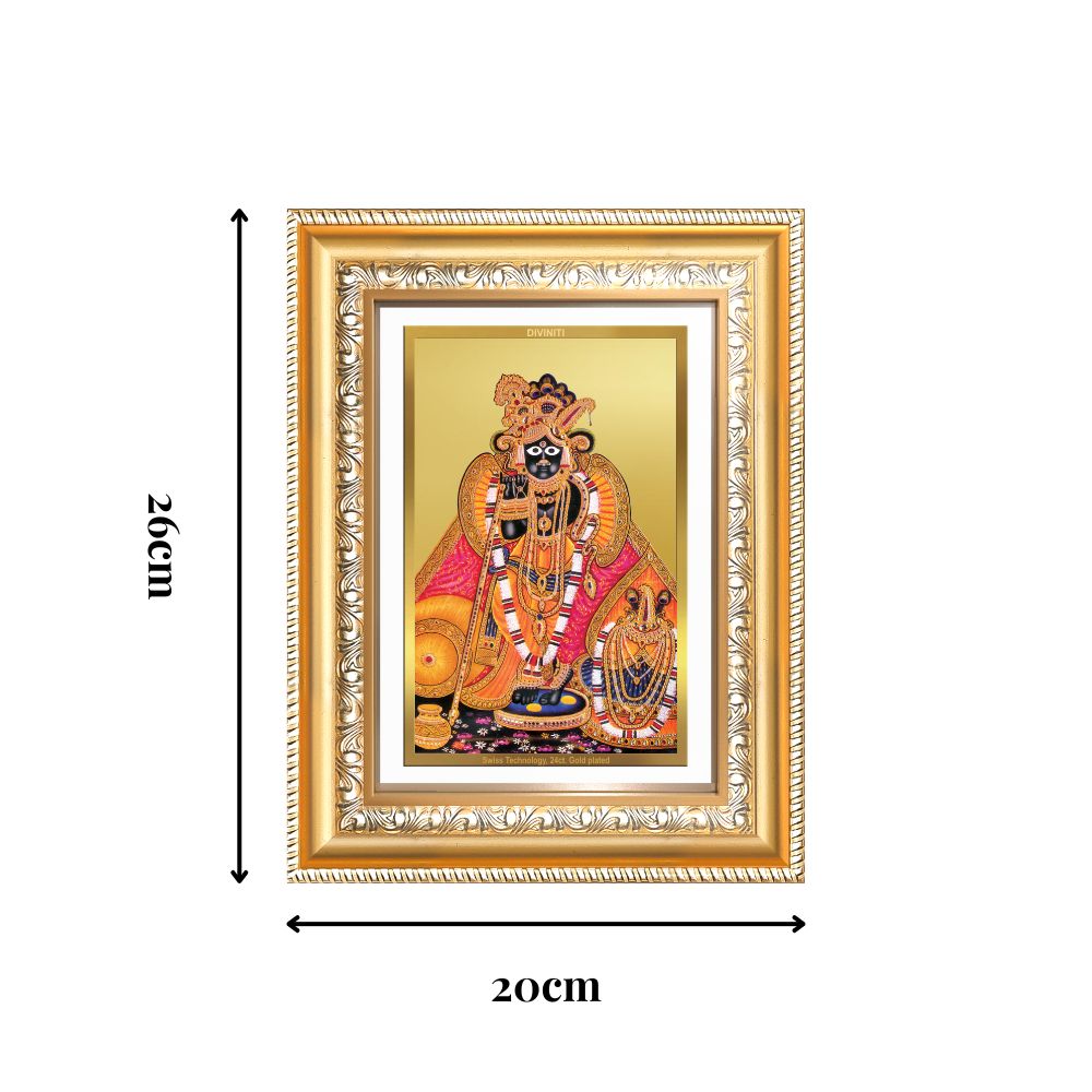 Diviniti 24K Gold Plated Banke Bihari Ji (Classic) Divine Wall Frame for Home Mandir & Office Decor | Luxury Spiritual Gift