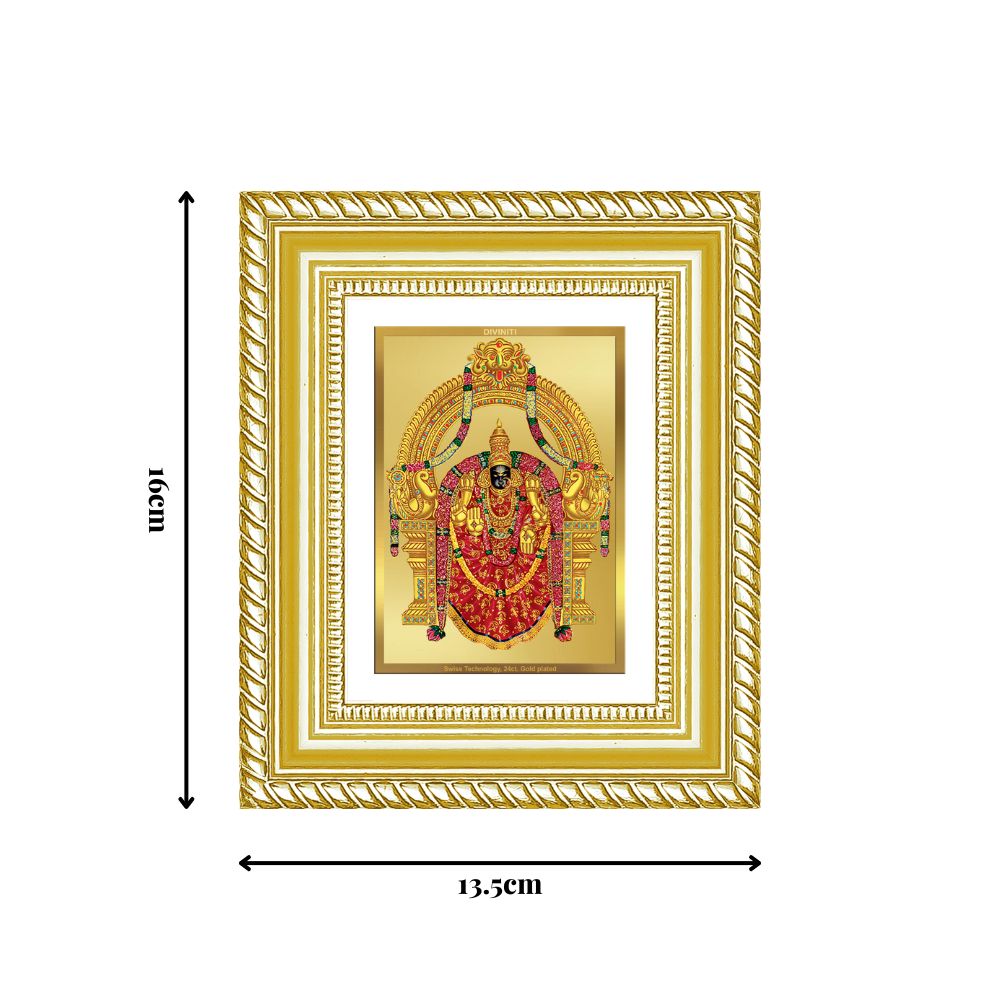 Diviniti 24K Gold Plated Padmavati Divine Table Top Frame for Home Mandir & Office Decor | Luxury Spiritual Gift