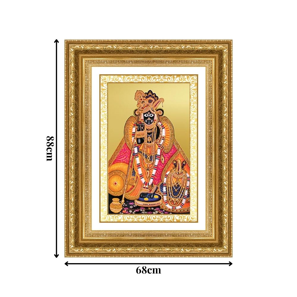 Diviniti 24K Gold Plated Banke Bihari Ji (Classic) Divine Wall Frame for Home Mandir & Office Decor | Luxury Spiritual Gift