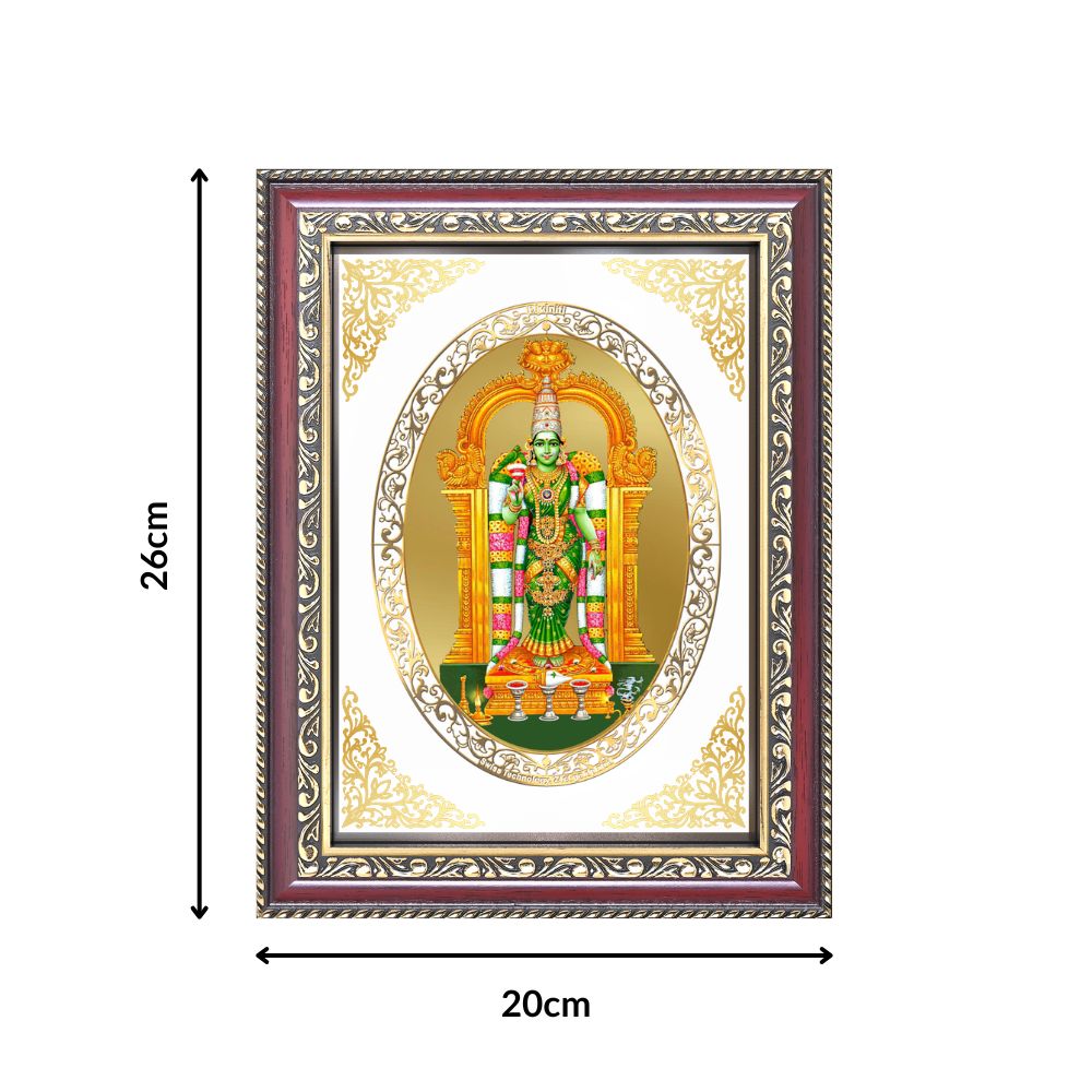 Meenakshi Amma | Divine Shakti Wall & Tabletop Royal Photo Frame in 24K Gold Plated Foil