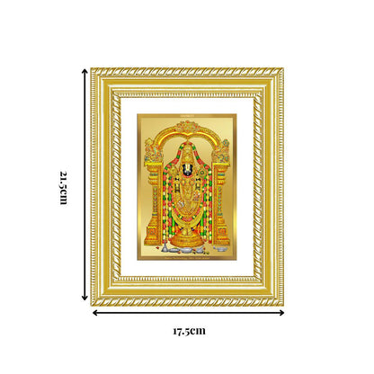 Diviniti 24K Gold Plated Tirupati Balaji Divine Wall and Table Top Frame for Home Mandir & Office Decor | Luxury Spiritual Gift