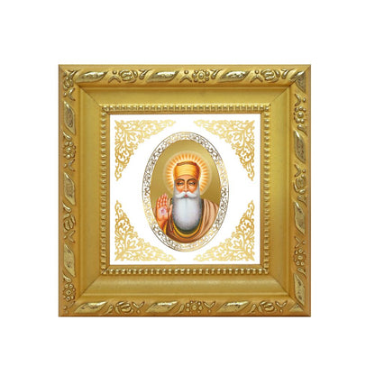 Guru Nanak Dev Ji | Divine Sikh Guru Royal Tabletop Photo Frame in 24K Gold Plated Foil