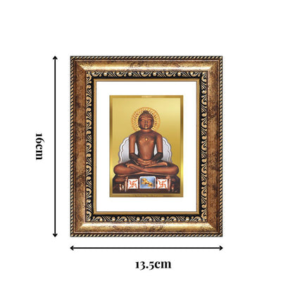 Diviniti 24K Gold Plated Mahavir Divine Table Top Frame for Home Mandir & Office Decor | Luxury Spiritual Gift