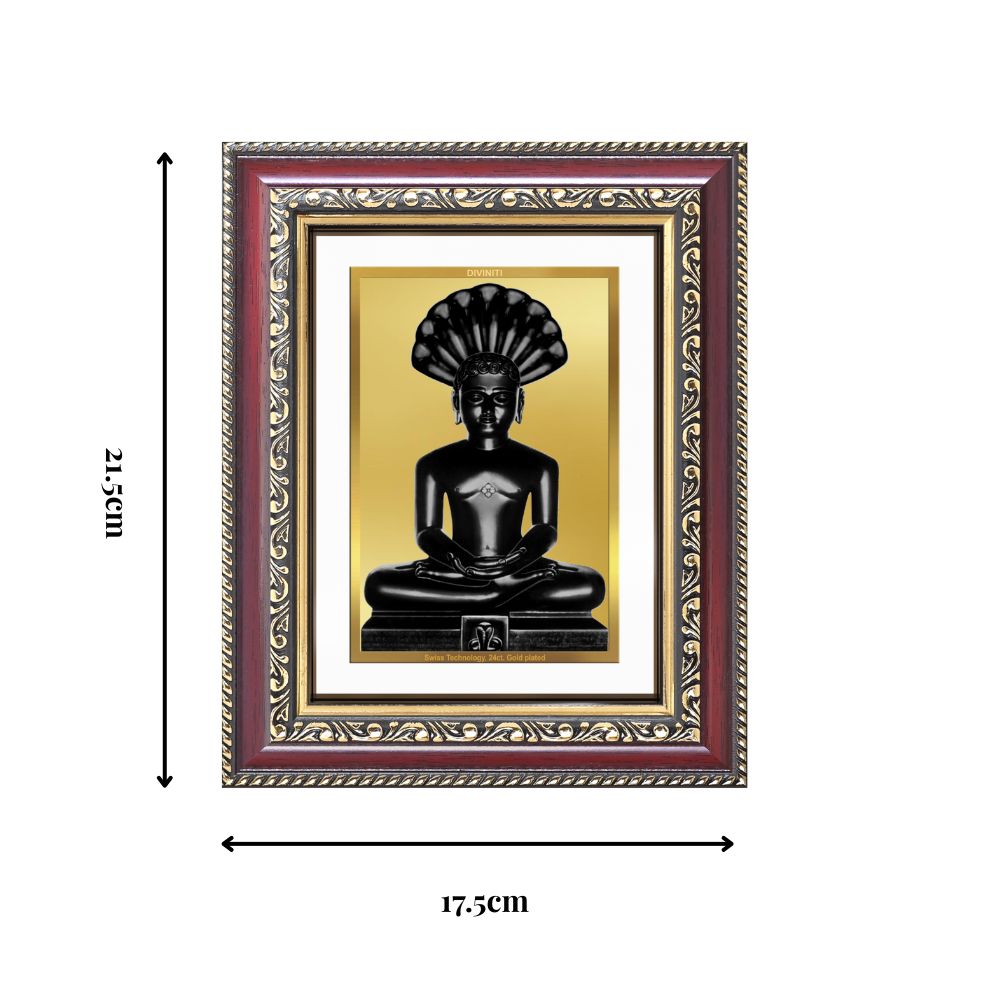 Diviniti 24K Gold Plated Parshvanath (Classic) Divine Wall and Table Top Frame for Home Mandir & Office Decor | Luxury Spiritual Gift