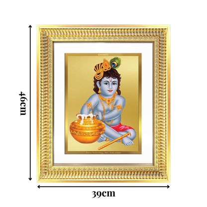 Diviniti 24K Gold Plated Bal Gopal Divine Wall Frame for Home Mandir & Office Decor | Luxury Spiritual Gift