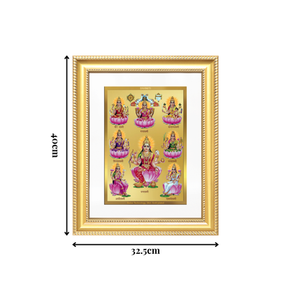 Diviniti 24K Gold Plated Ashtalakshmi Divine Wall Frame for Home Mandir & Office Decor | Luxury Spiritual Gift