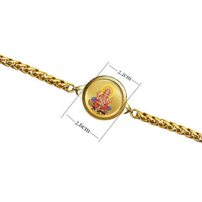 24K Gold Plated 18MM Lord Ganesha Bracelet – Divine Blessings & Spiritual Protection