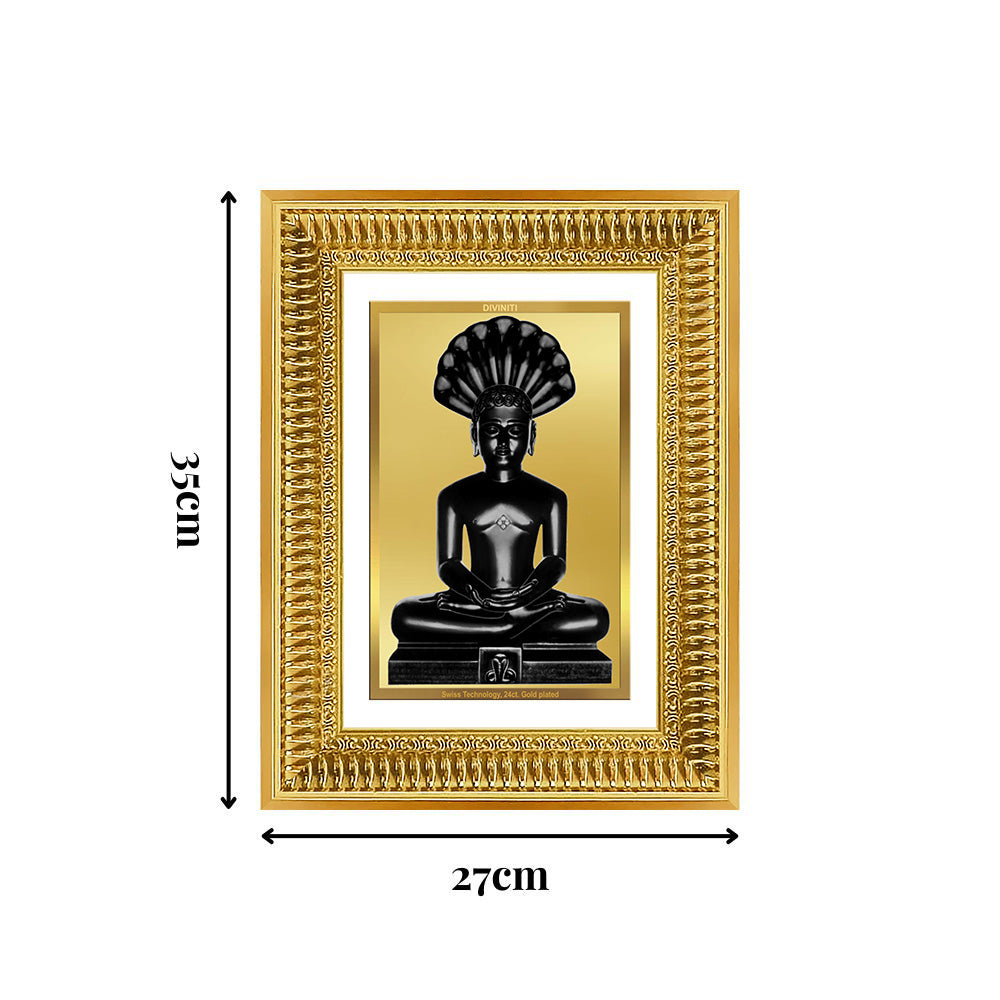 Diviniti 24K Gold Plated Parshvanath (Classic) Divine Wall Frame for Home Mandir & Office Decor | Luxury Spiritual Gift
